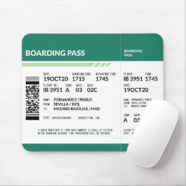 Boarding Pass - Green Mousepad
