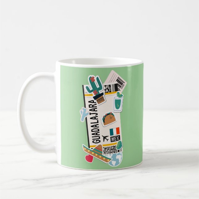 BOARDING PASS GUADALAJARA MEXICO KAFFEETASSE (Links)