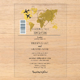 Boarding-Pass-Hochzeit Acryleinladungen