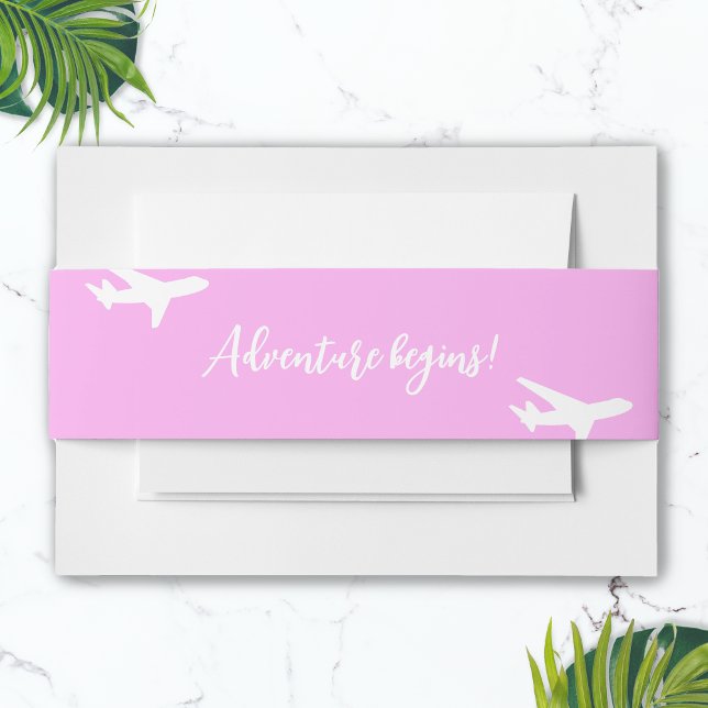 Boarding-Pass-Hochzeit Einladungsbanderole (Boarding Pass Destination Wedding Envelope Band)