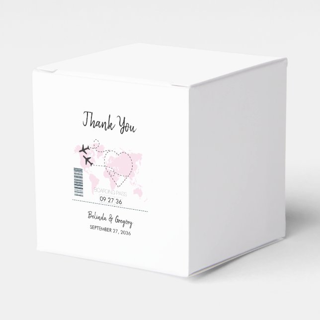 Boarding-Pass-Hochzeit Geschenkschachtel (Vorderseite)