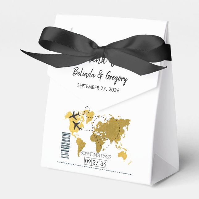 Boarding-Pass-Hochzeit Geschenkschachtel (Vorderseite)