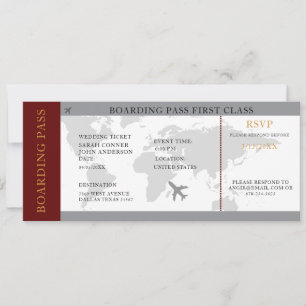 Boarding Pass Hochzeit in Urlaubsort Einladung