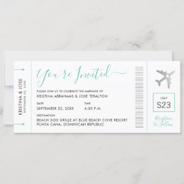 Boarding Pass Hochzeit in Urlaubsort Einladung