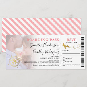 Boarding Pass HOCHZEIT IN URLAUBSORT FOTO Einladung