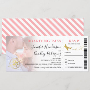 Boarding Pass HOCHZEIT IN URLAUBSORT FOTO Einladung
