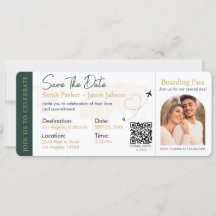 Boarding Pass Hochzeit in Urlaubsort QR-Code