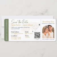 Boarding Pass Hochzeit in Urlaubsort QR-Code