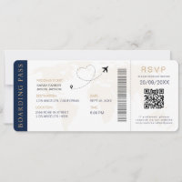Boarding Pass Hochzeit in Urlaubsort QR-Code UAwg
