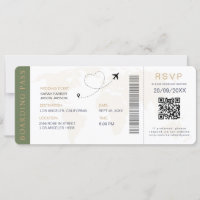 Boarding Pass Hochzeit in Urlaubsort QR-Code UAwg