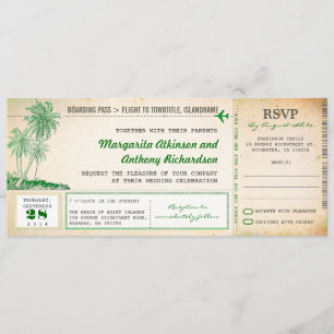Boarding Pass Hochzeit mit UAWG einlädt Einladung