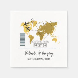 Boarding-Pass-Hochzeit Serviette