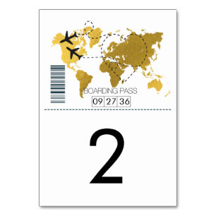 Boarding-Pass-Hochzeit Tischnummer