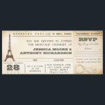 Boarding Pass Hochzeitskarten - Einladungen PARIS<br><div class="desc">Vintage Hochzeit Boarding Pass Eintrittskarten Einladungen mit uAwg in einem und mit Eiffelturm in Paris, Frankreich. Ich schlage das "Linen" oder "Felt" Papier für dieses Design vor. Wenn Sie weitere Produkte (wie uAwg, Empfang, Briefköpfe, Hochzeitsaufkleber etc.) benötigen, kontaktieren Sie mich bitte. Wenn Ihnen mein Stil gefällt, gehen Sie bitte zu...</div>