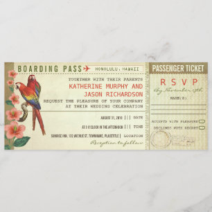 Boarding Pass Hochzeitskarten mit uAwg Einladung