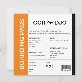 Boarding-Pass-Hochzeitsticket Einladung