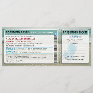 Boarding Pass Hochzeitstickets mit uAwg einladen Einladung
