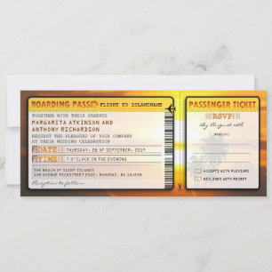 Boarding Pass Hochzeitstickets mit uAwg einladen Einladung