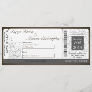 Boarding Pass Linen Hochzeit Einladung Herbst