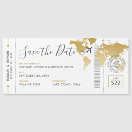 Boarding Pass Magnet Save the Date Goldkarte