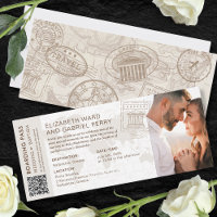 Boarding Pass Mariage & Baptême Grèce Invitation