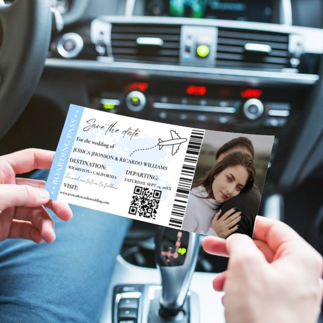 Boarding Pass Minimalistisch Save the Date Ticket (Von Creator hochgeladen)