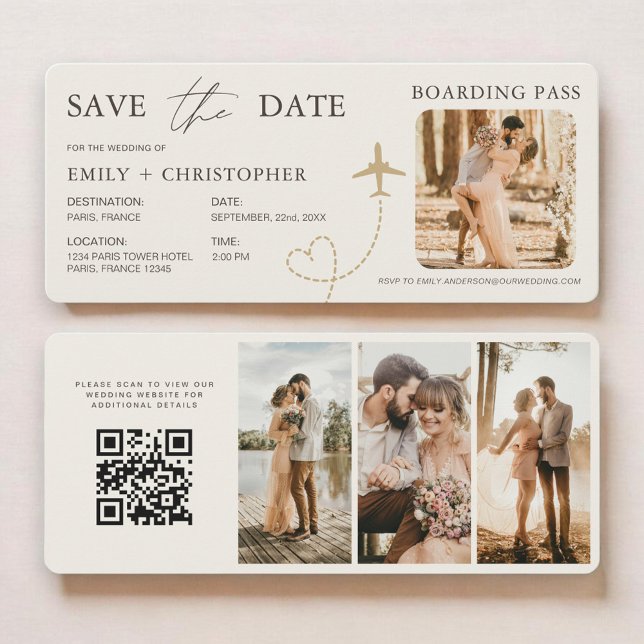 Boarding Pass Plane QR Code Save the Date (Von Creator hochgeladen)