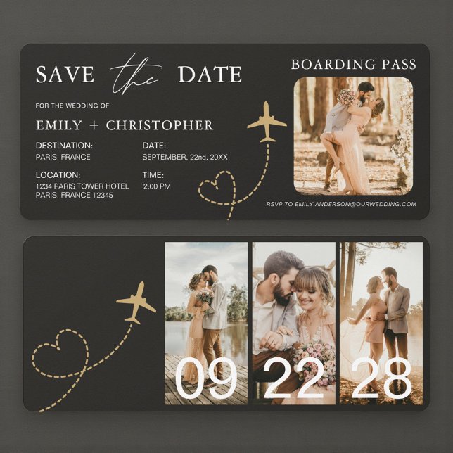 Boarding Pass Plane Ticket Save The Date (Von Creator hochgeladen)
