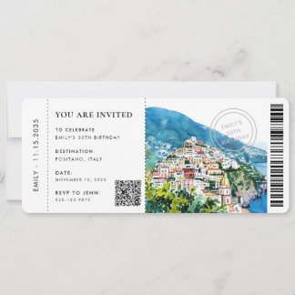 Boarding Pass Positano Amalfi Küste Geburtstag Save The Date