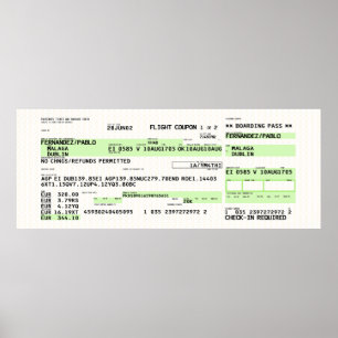 Boarding Pass - Retro Poster