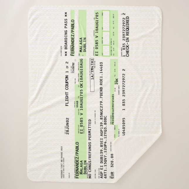 Boarding Pass - Retro Sherpadecke (Vorderseite)