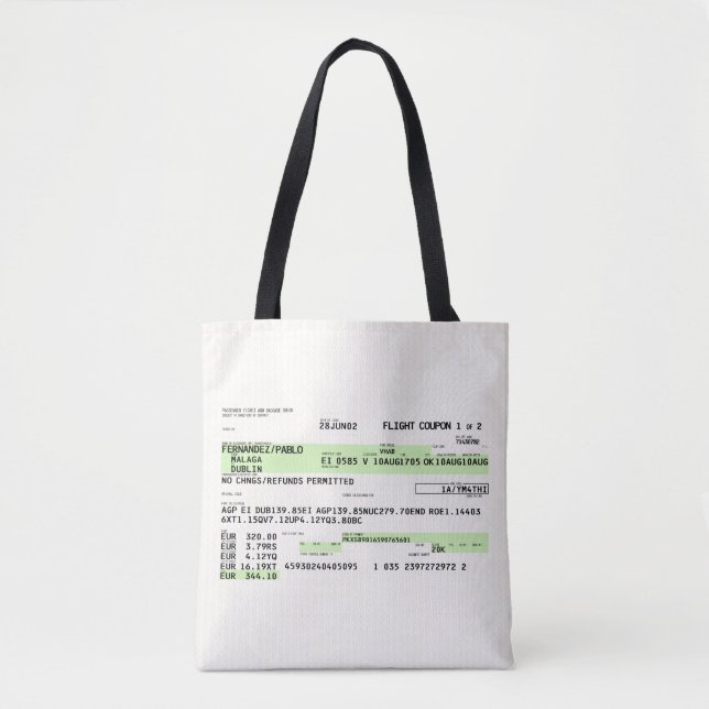 Boarding Pass - Retro Tasche (Vorderseite)