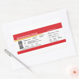 Boarding Pass - Rot Rechteckiger Aufkleber