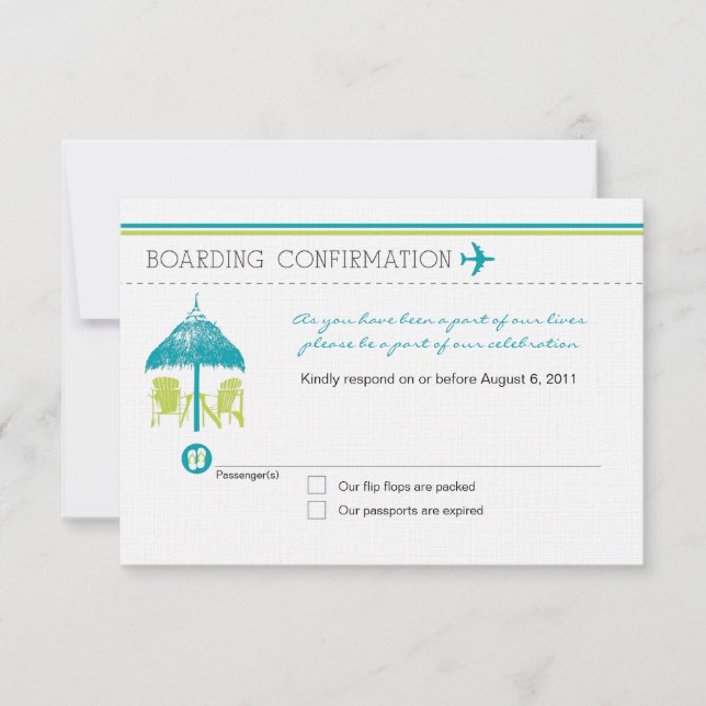 Boarding Pass RSVP-Karte RSVP Karte (Vorderseite)