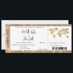 Boarding Pass Ticket Hochzeit in Urlaubsort Gold P Einladung<br><div class="desc">Hochzeit in Urlaubsort Boarding Ticket Gold Flugzeug Einladung</div>