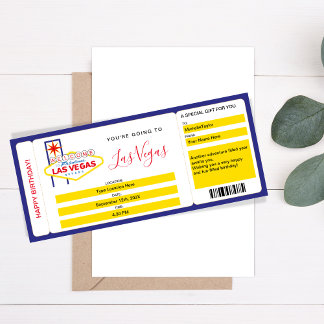 Boarding Pass Ticket Las Vegas Wochenende Einladung