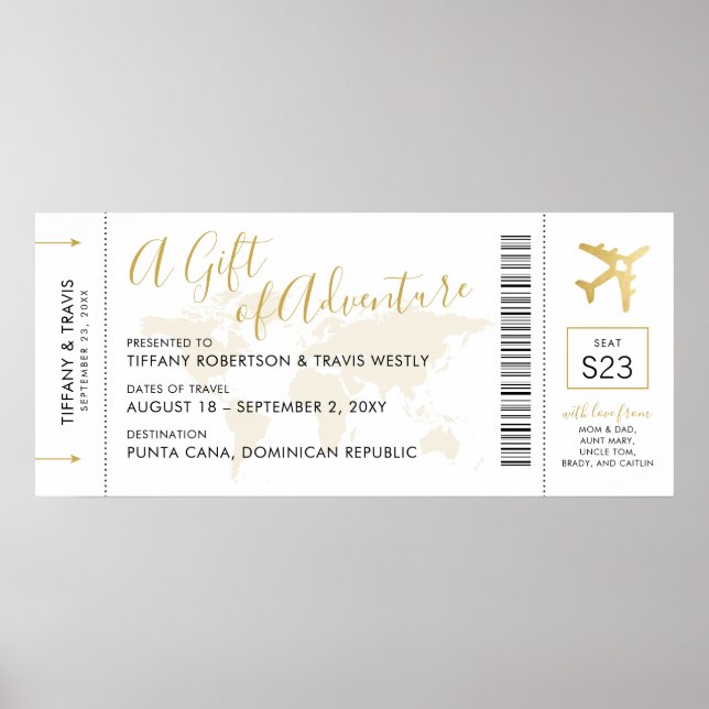 Boarding Pass Ticket Reisegeschenk Poster (Vorne)