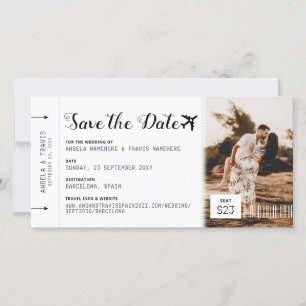 Boarding Pass Ticket Zielort Save the Date