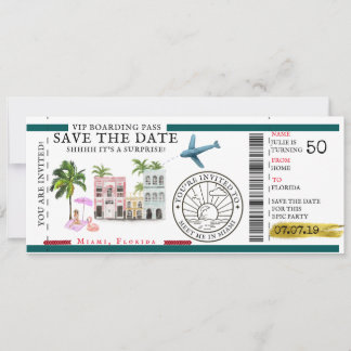Boarding Pass | Überraschen Zielort Geburtstag Einladung