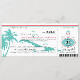 Boarding Pass Wedding Karibik Einladung