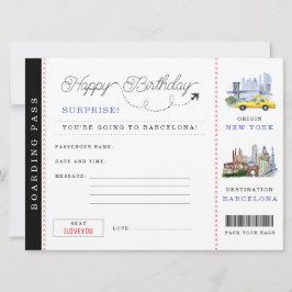 Boarding Pass | Wochenende in Spanien Einladung