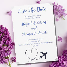 Boarding Pass Zielflugzeug Herzhochzeit Save The Date