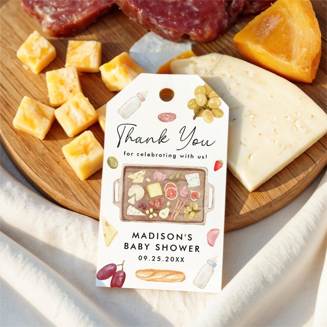 Boards and Bottles Charcuterie Baby Shower Geschenkanhänger (Von Creator hochgeladen)