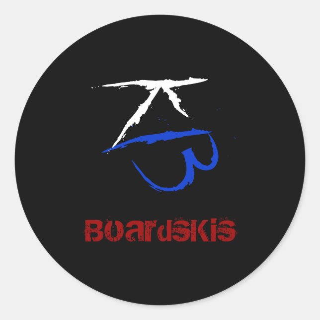 BoardsKis - Emblem-Aufkleber (schwarz) Runder Aufkleber (Vorderseite)