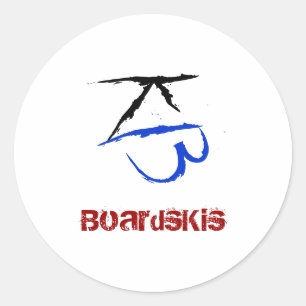 BoardsKis - Emblem-Aufkleber (weiß) Runder Aufkleber