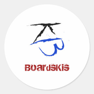 BoardsKis - Emblem-Aufkleber (weiß) Runder Aufkleber
