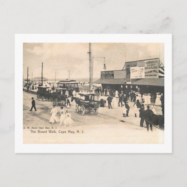 Boardwalk, CapMay, New Jersey Vintag Postkarte (Vorderseite)