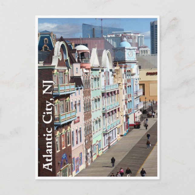 Boardwalk in Atlantic City, New Jersey Postcard Postkarte (Vorderseite)