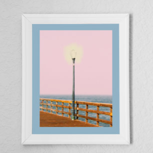Boardwalk Lamppost Siegel Beach Digital Art Poster