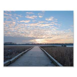 Boardwalk Sonnenaufgang in der Tierschutzhütte Fotodruck